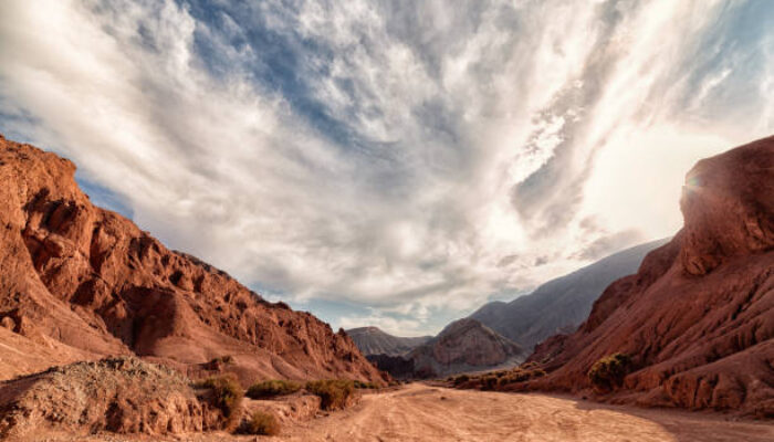 Rainbow Valley with Clouds, Atacama Desert Chile